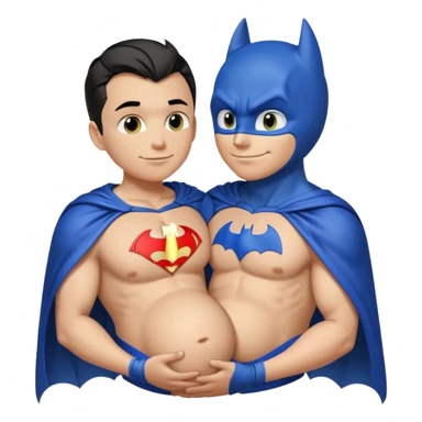 Batman kissing Pregnant male sonic X sticker