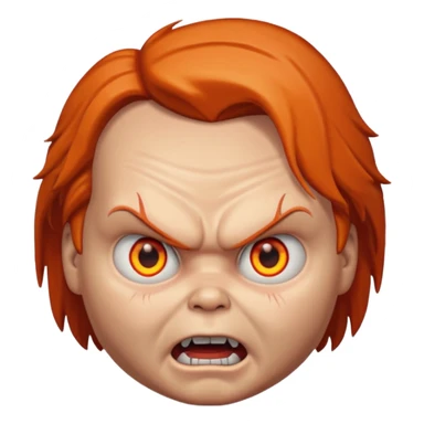 la tete de chucky avec les yeux orange enerve sticker