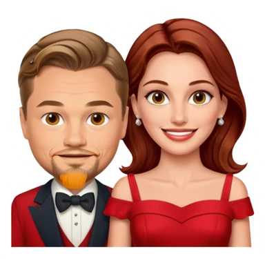 leonardo di caprio and Julia Roberts in a red dress sticker
