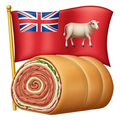 country  flag with mutton roll in the middle sticker