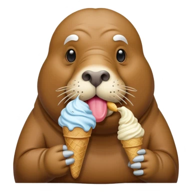 Tricheco dolce che mangia gelato  sticker