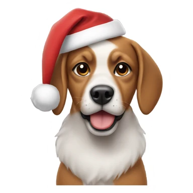 dog wearing a christmas hat sticker