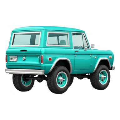 turquoise green classic ford bronco with slot alminum wheels sticker