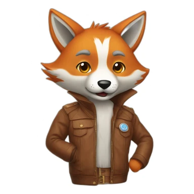 Un renard qui fais du sket sticker