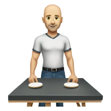 Bald Caucasian man playing cornhole sticker