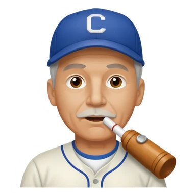 Older Baseball Coach with sports whistle sticker