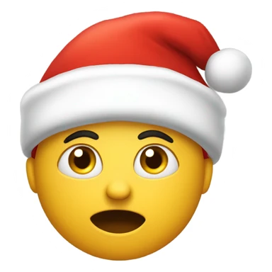 Scared faced with Santa hat sticker