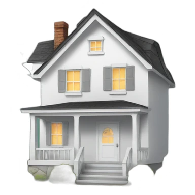 cozy white home sticker