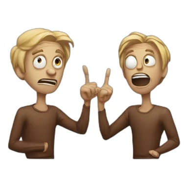 Two spiders man point finger meme sticker