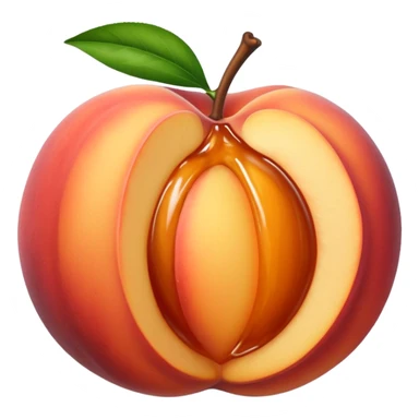 Peach with brown sauce in middle sticker