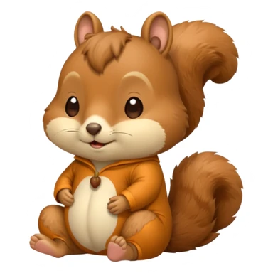 squirrel in acorn pajama suit snoring sticker