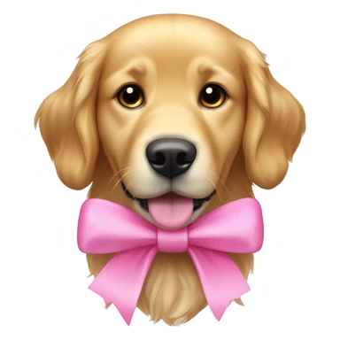 dog golden retriever with a pink bow sticker