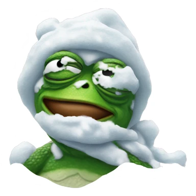 pepe the frog covered in snow sticker