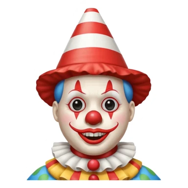 Clown with striped cone  half body sticker