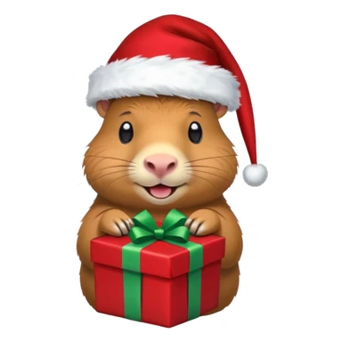 Capybara con gorrito de navidad con un montón de poses para paquete de sticker de WhatsApp que tengan un dialogo sticker