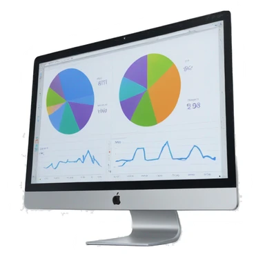 monitor showing a website dashboard with charts sticker
