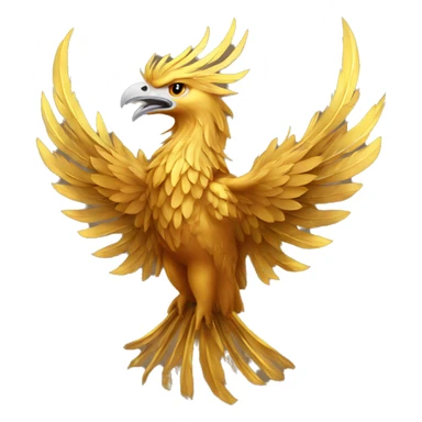 Phoenix head Phoenix with golden feathers in gold color sticker