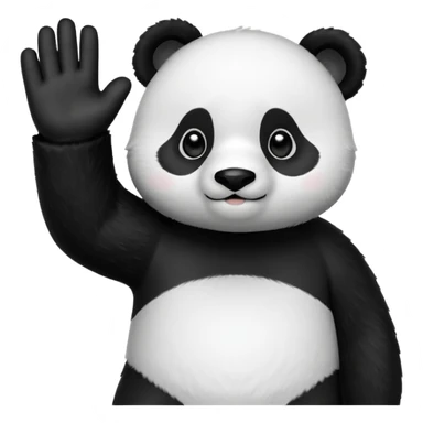 A cute panda emoji giving a high five sticker