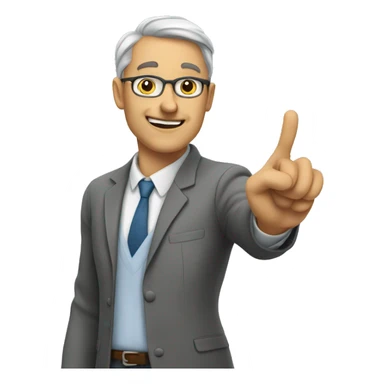 Teacher pointing to a board  sticker