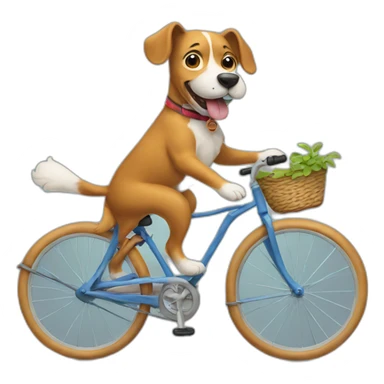 dog riding a bike sticker
