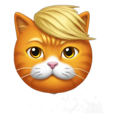 President Donald Trump with an orange cat wig on his head sticker