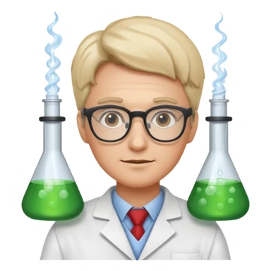 a scientist wearing glasses sticker