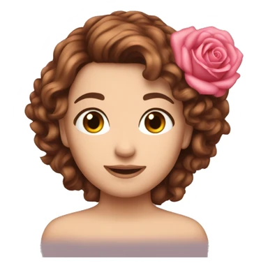 cœur brisé rose brunette rose in hair sticker