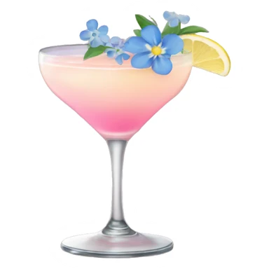 pink/bluish lemon cocktail with blue small flowers  sticker