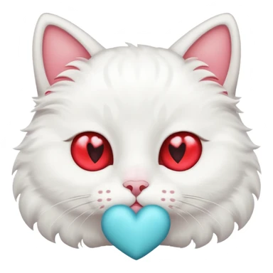gato blanco con ojitos de corazón sticker