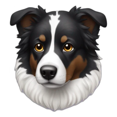 Black fur Aussie dog with white fur spot on head sticker