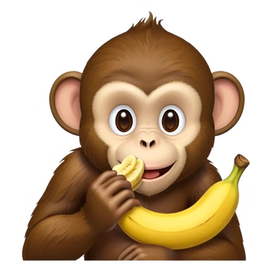 Monkey eating a banana dipped in chocolate  sticker