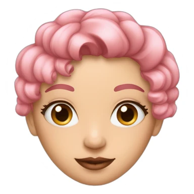 Fille cheveux longb leumarrine et rose avec des paillettes dans les yeux sticker