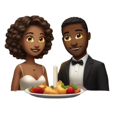 Beautiful couple on Romantic candle lit dinner date sticker
