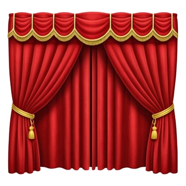 Simple, opened red curtains with black background  sticker