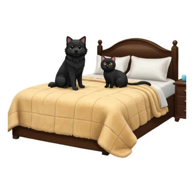 golden retriever and black cat in a bedroom sticker