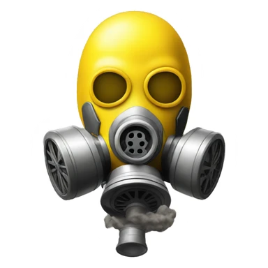 a yellow emoji weraing a gas mask sticker