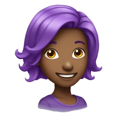 smiling girl with purple hair sticker