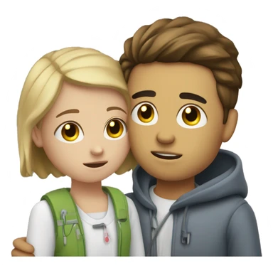 sick teenage boy being looked after my a teenage girl saying get better  sticker