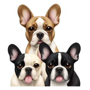 2 French bulldogs 1 black and one black and cream  sticker