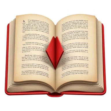open book with black cover but with completely red pages sticker