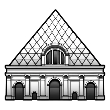I want a graffiti style Louvre museum sticker. 
it must be black and white sticker