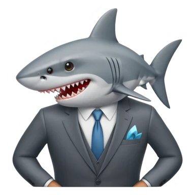 Shark with a suit sticker