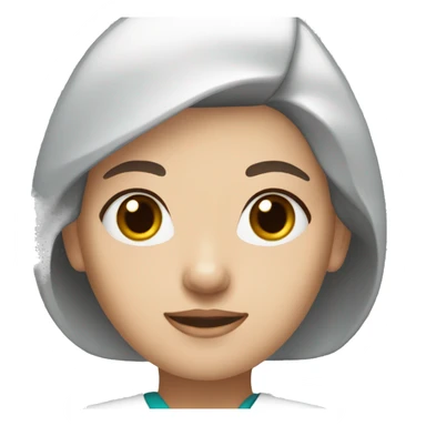 Female vet nurse with brown eyes and white skin sticker