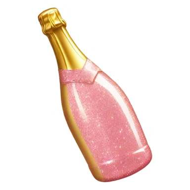 Pink glitter champagne bottle  sticker