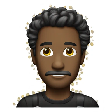 Hombre con pelo rizado y camiseta negra, con dinero en las manos sticker