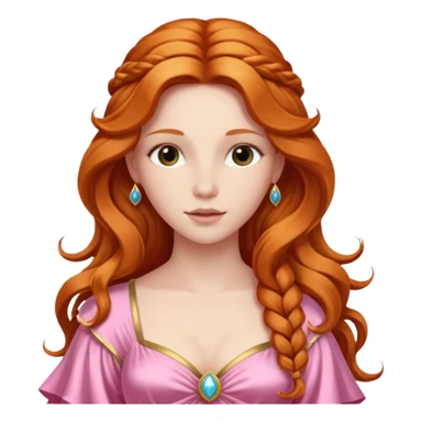 Venus, Love Goddess from Rome Mythology with long ginger hair, pink outfit sticker