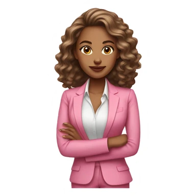 Girl boss light skinned Latina in pink suit with wavy hair  sticker