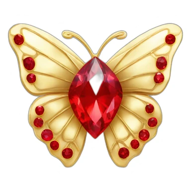 gold and red diamond butterfly jewel sticker