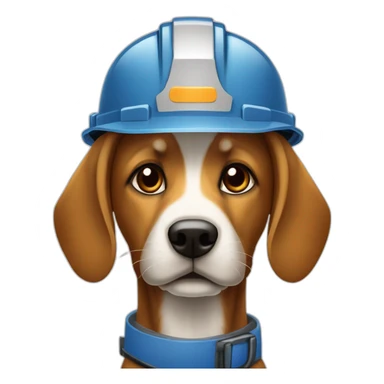 Chien en tenu de sécurité de chantier sticker