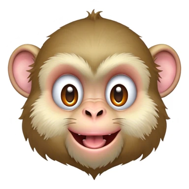 Cinematic Adorably Mischievous Macaque Portrait Emoji, Head tilted in a playful wink with an exaggerated, cheeky grin and a slightly raised eyebrow, featuring a compact, nimble build with fluffy fur and round, twinkling eyes brimming with mischief, Simplified yet irresistibly endearing features, highly detailed, glowing with a bright, joyful radiance, high shine, lively and quirky, stylized with an air of whimsical primate fun, soft glowing outline, capturing the essence of a mischievous macaque that seems ready to pull a playful face and scamper into your heart! sticker